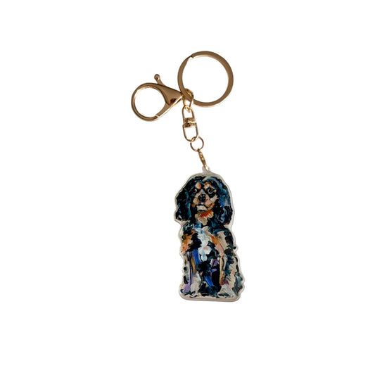 "Cavalier King Charles Spaniel Black & Tan" bag charm