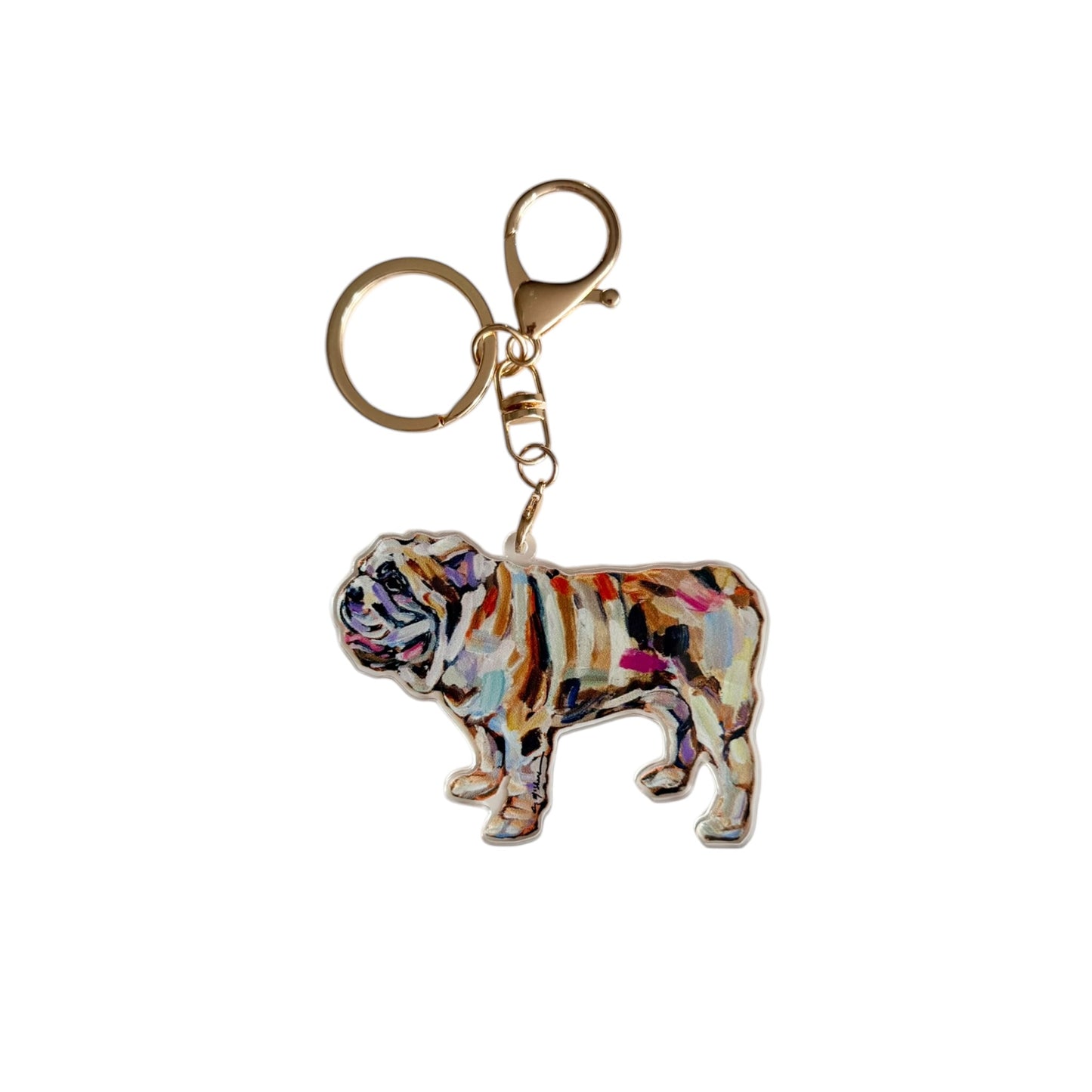 "Bulldog Abstract" bag charm