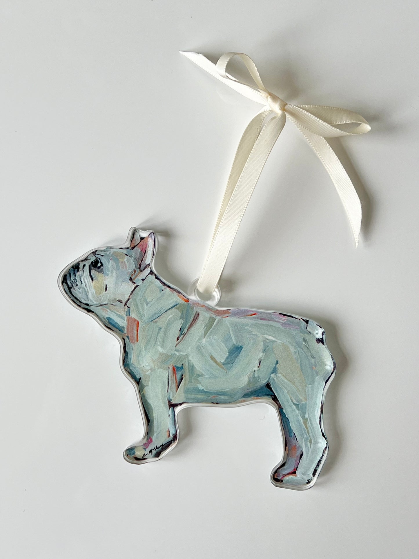 "Frenchie White" Ornament (Mix + Match 10 MOQ)