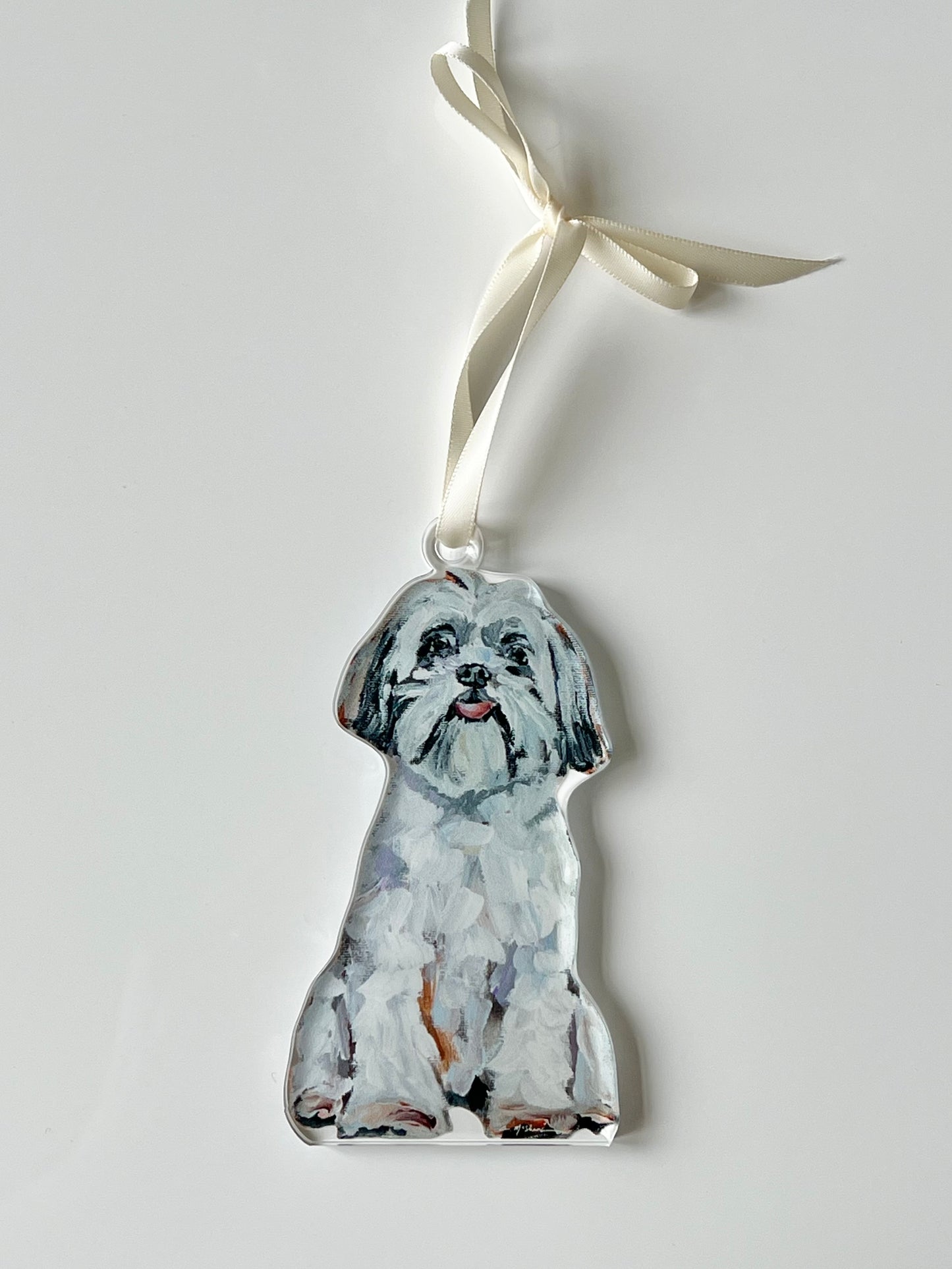 "Shih Tzu White" Ornament (Mix + Match 10 MOQ)