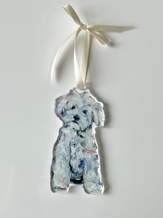 "Maltipoo White" Ornament (Mix + Match 10 MOQ)