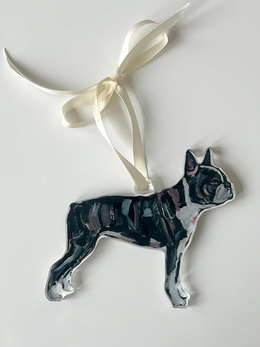 Boston Terrier Acrylic Dog Ornament
