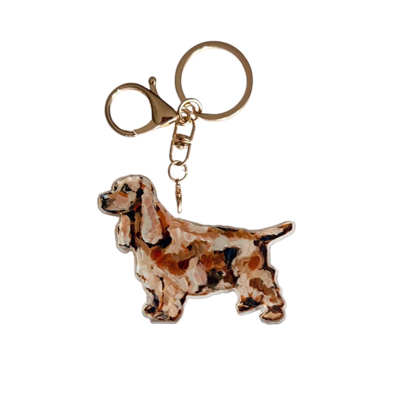 "English Cocker Spaniel Red" bag charm