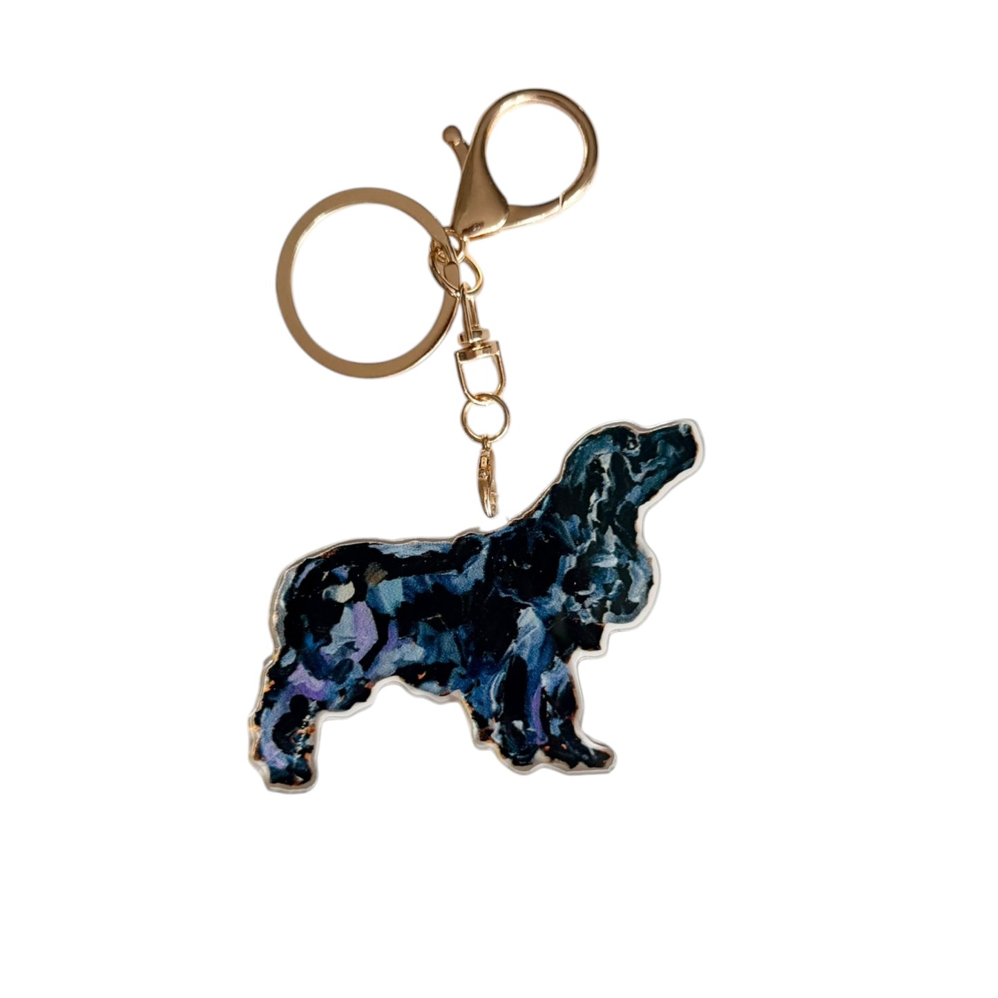 "English Cocker Spaniel Black" bag charm