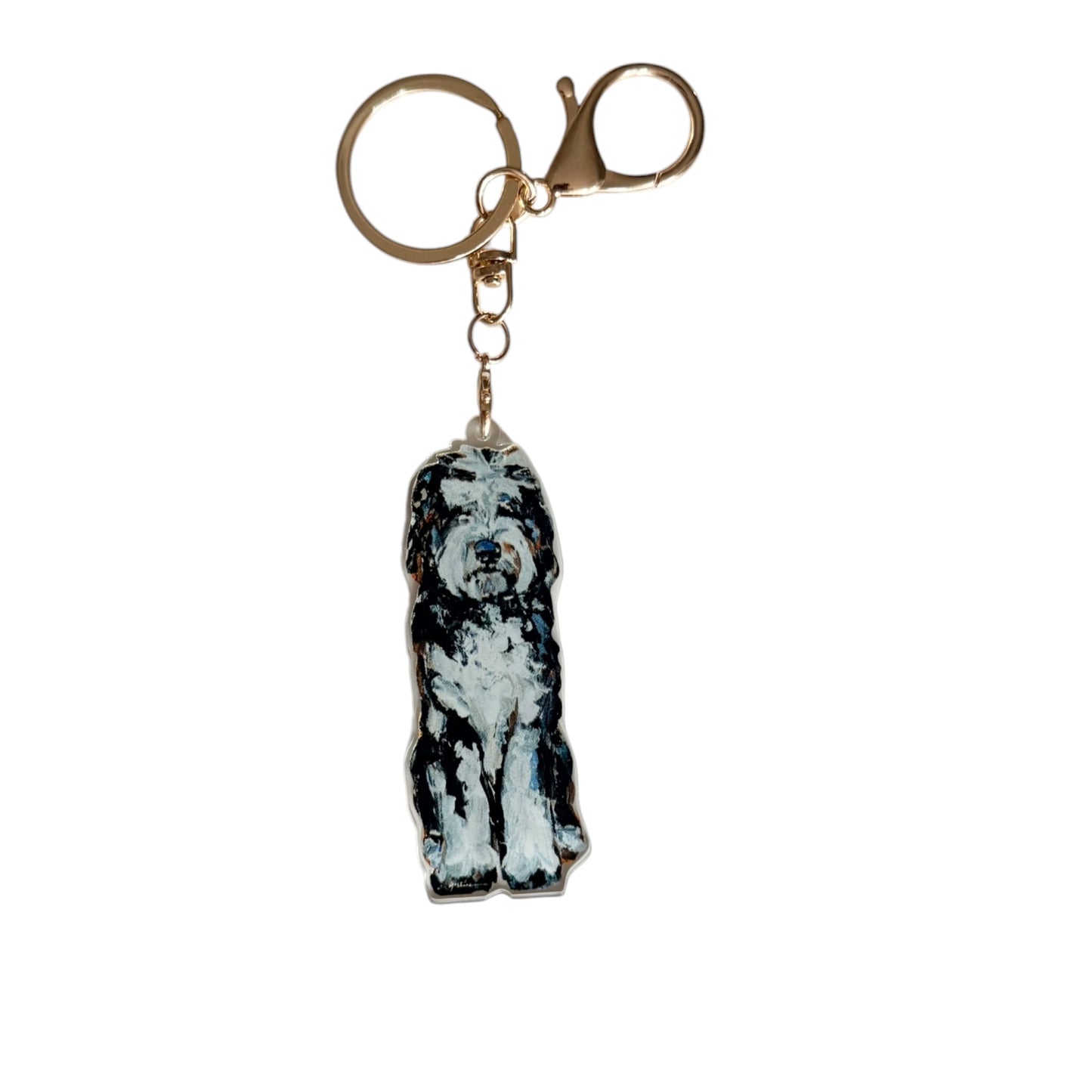 "Doodle Black & White" bag charm