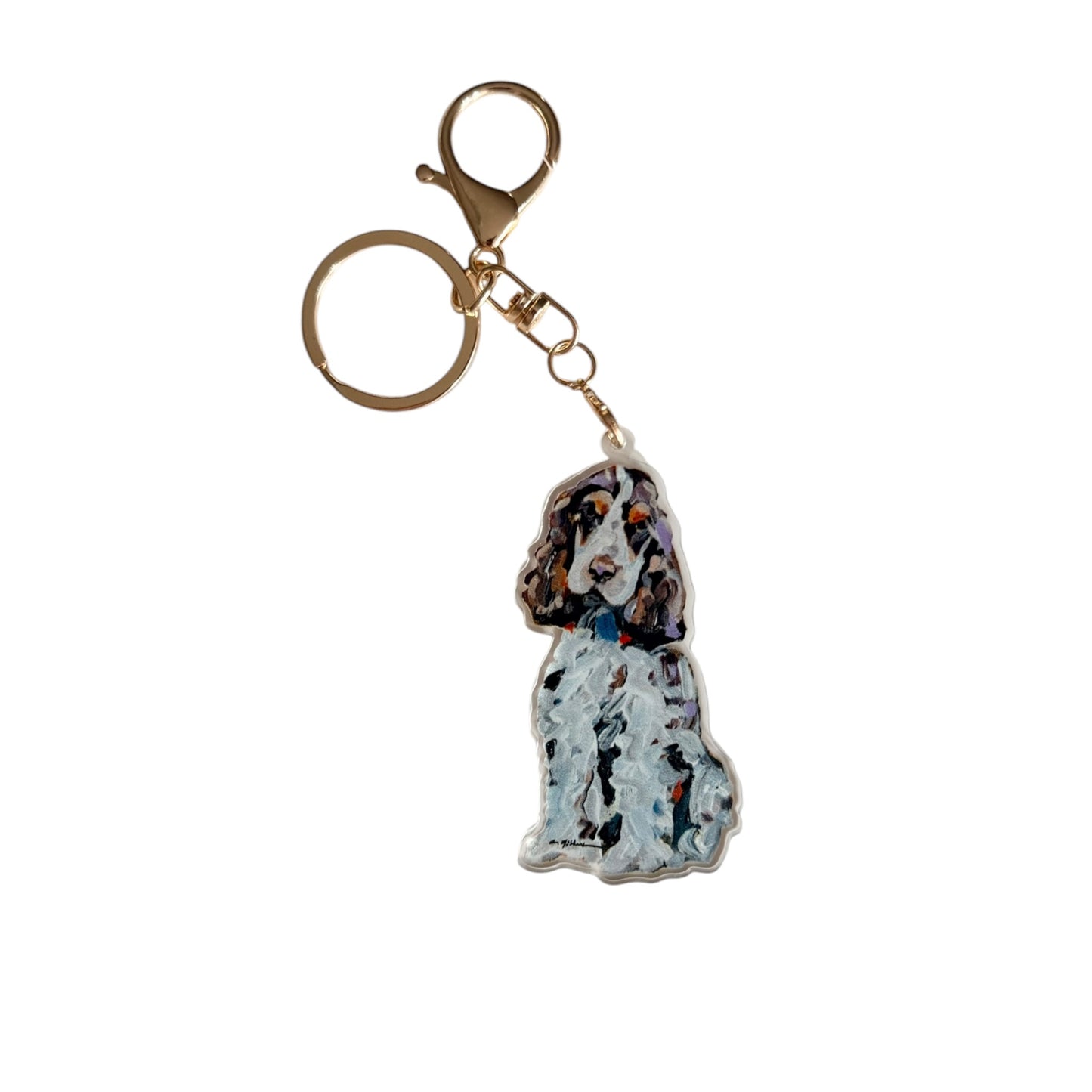 "English Cocker Spaniel Tri" bag charm