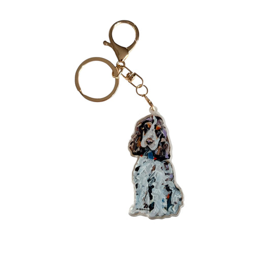 "English Cocker Spaniel Tri" bag charm