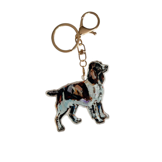 "English Springer Spaniel liver & white" bag charm