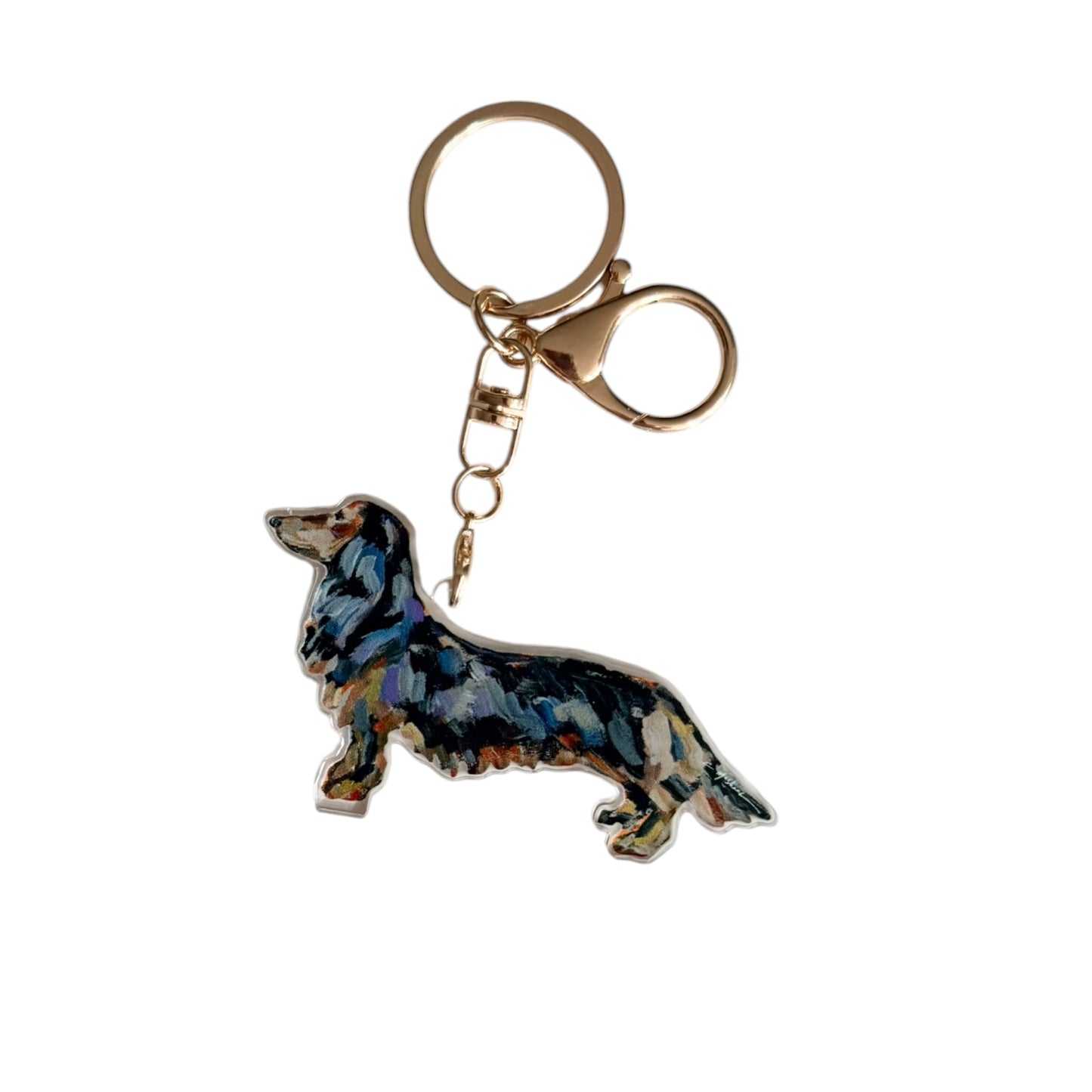 "Dachshund Black & Tan" bag charm