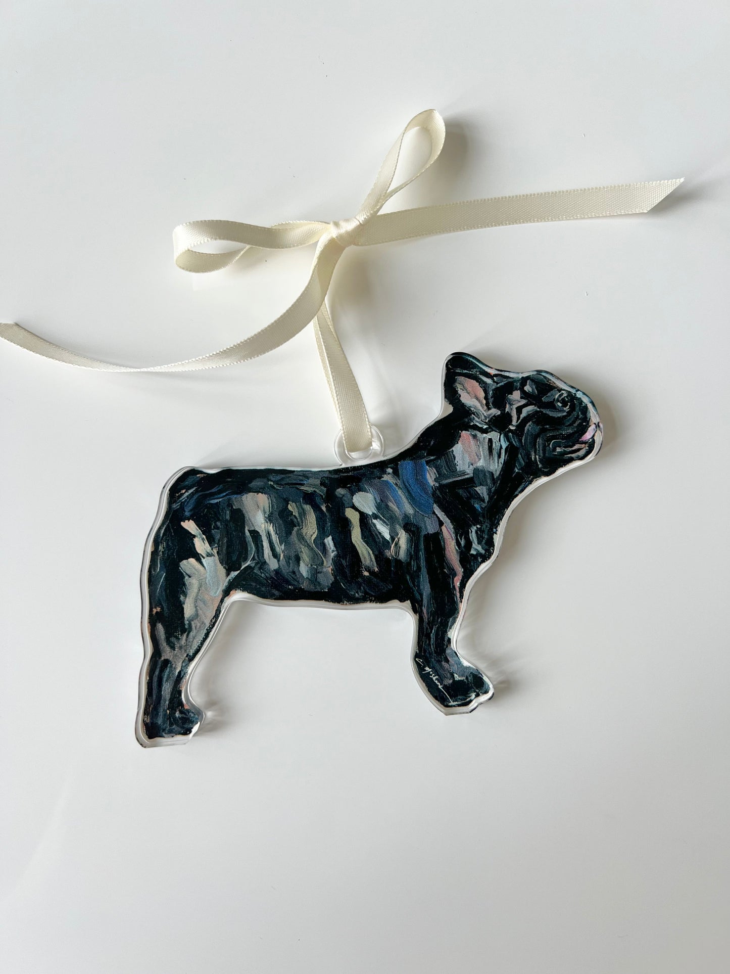 Brindle French Bulldog Acrylic Dog Ornament