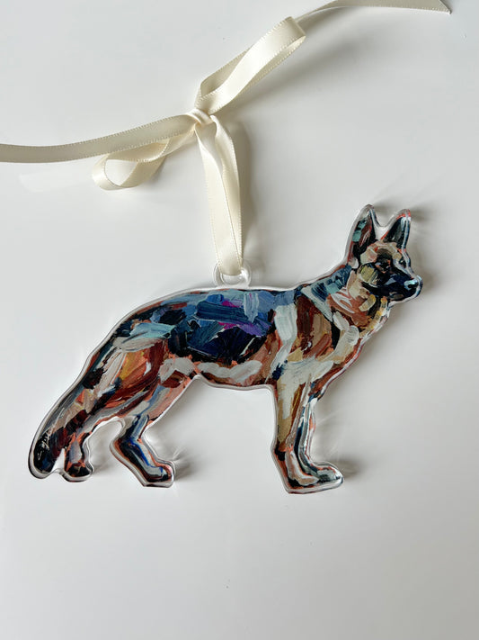 "German Shepherd Black & Tan" Ornament (Mix + Match 10 MOQ)
