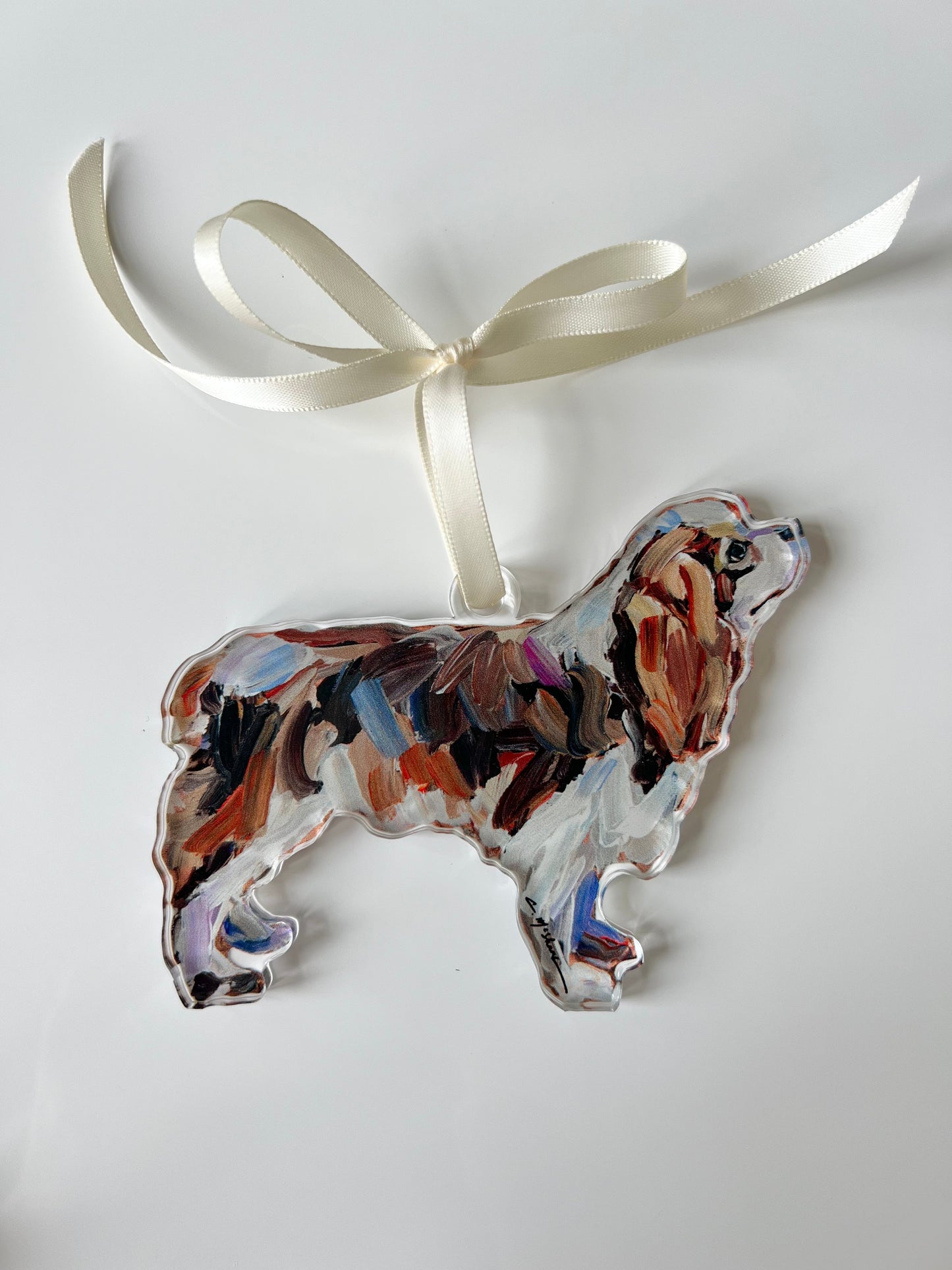 Blenheim Cavalier King Charles Acrylic Dog Ornament
