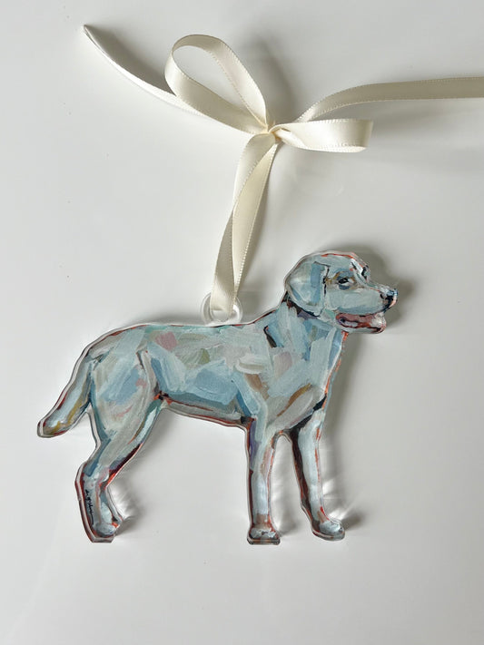 White Labrador Acrylic Dog Ornament
