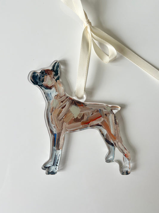 Boxer Acrylic Dog Ornament