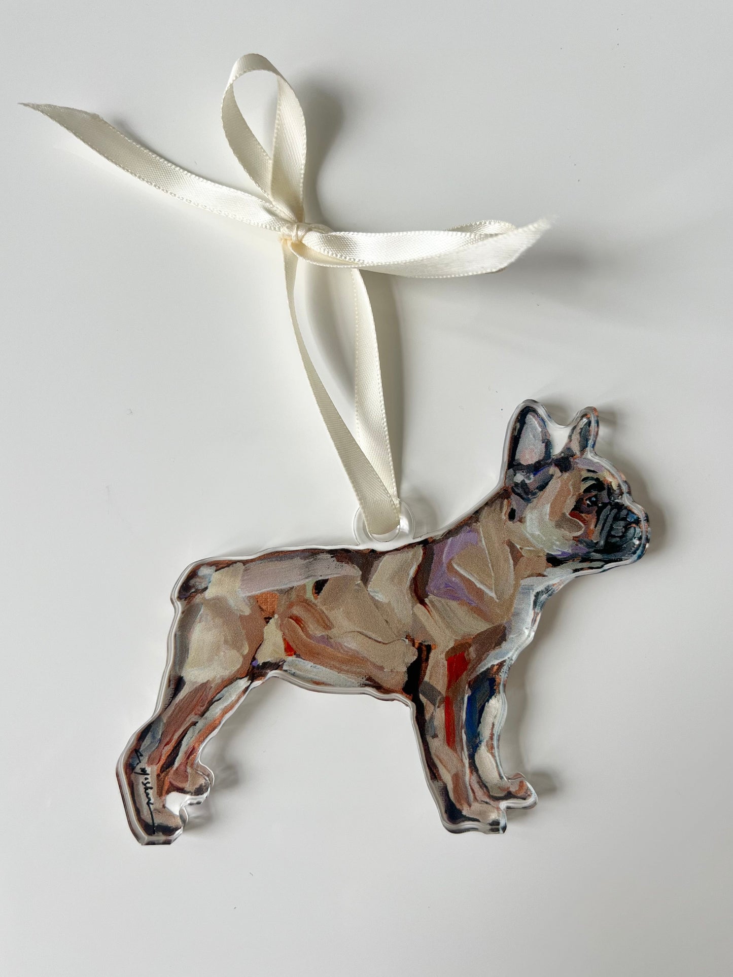 Fawn Frenchie Acrylic Dog Ornament