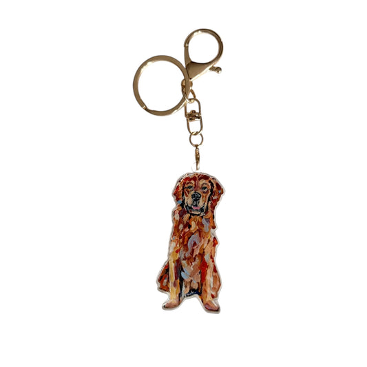 "Golden Retriever Red" bag charm