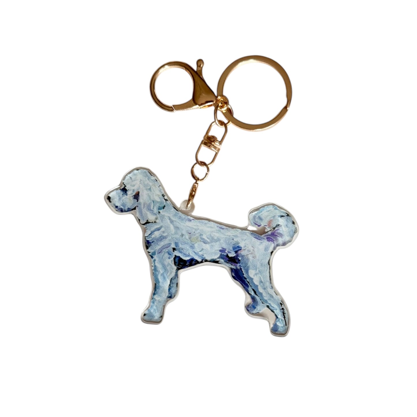 "Goldendoodle White" bag charm