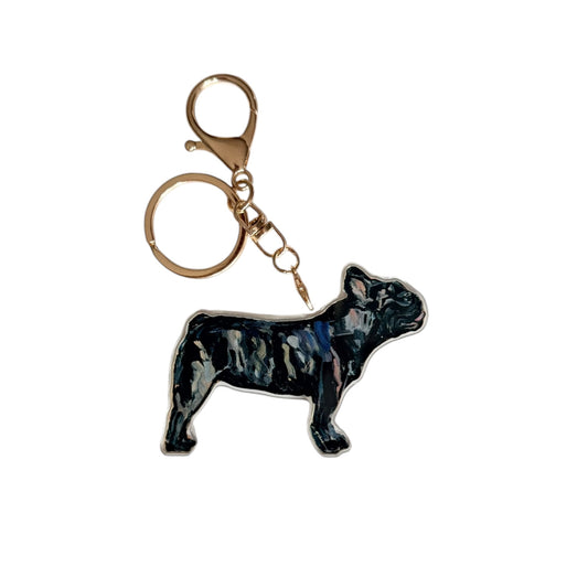"Frenchie Brindle" bag charm