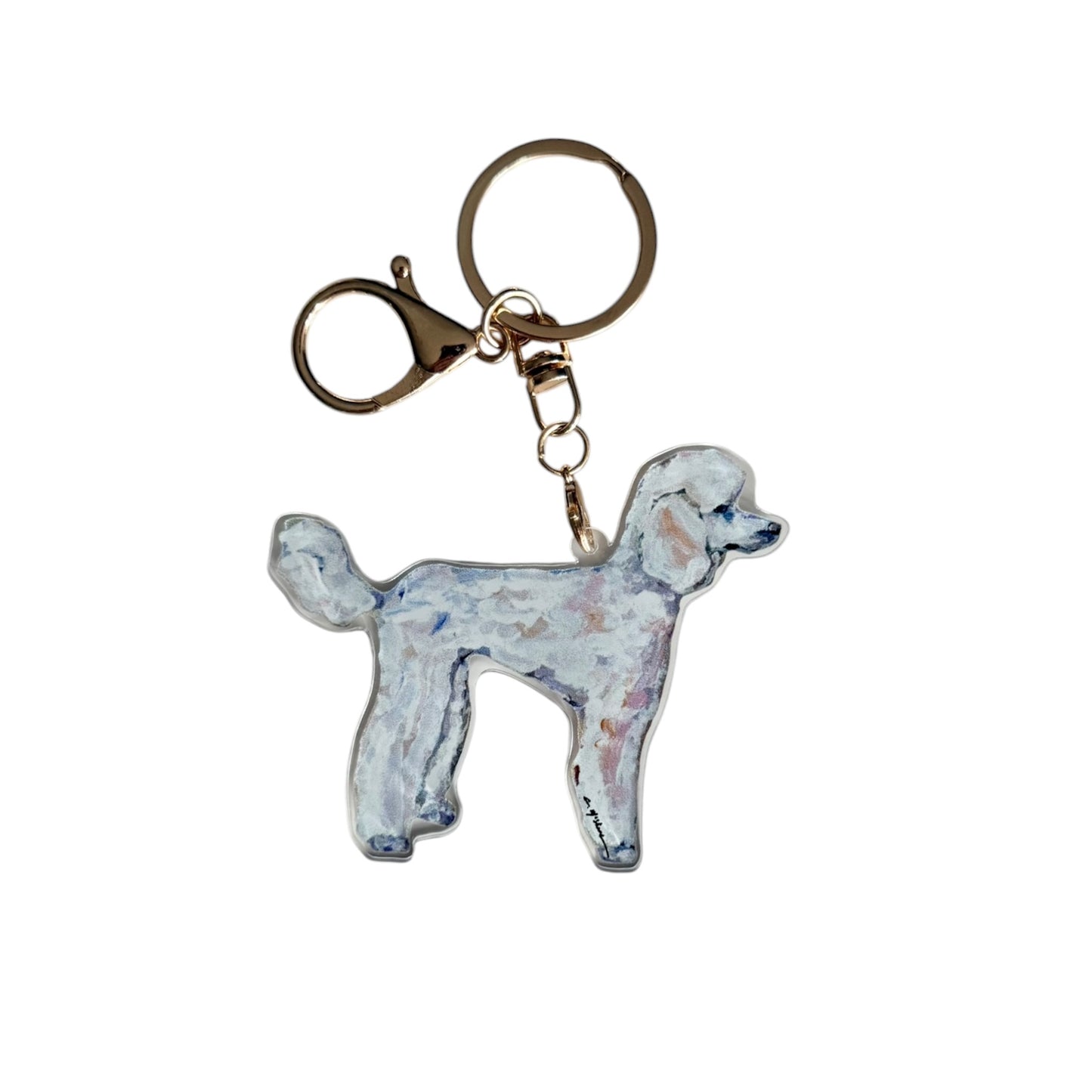 "Poodle White" bag charm