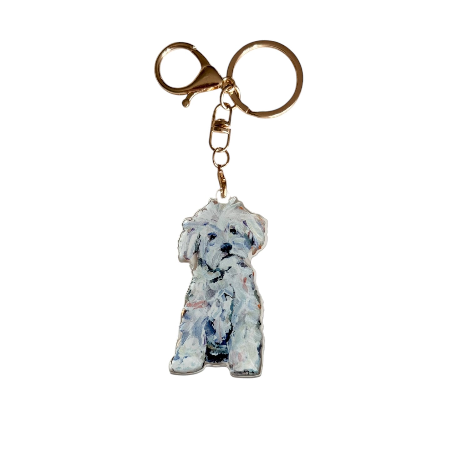 "Maltipoo White" bag charm