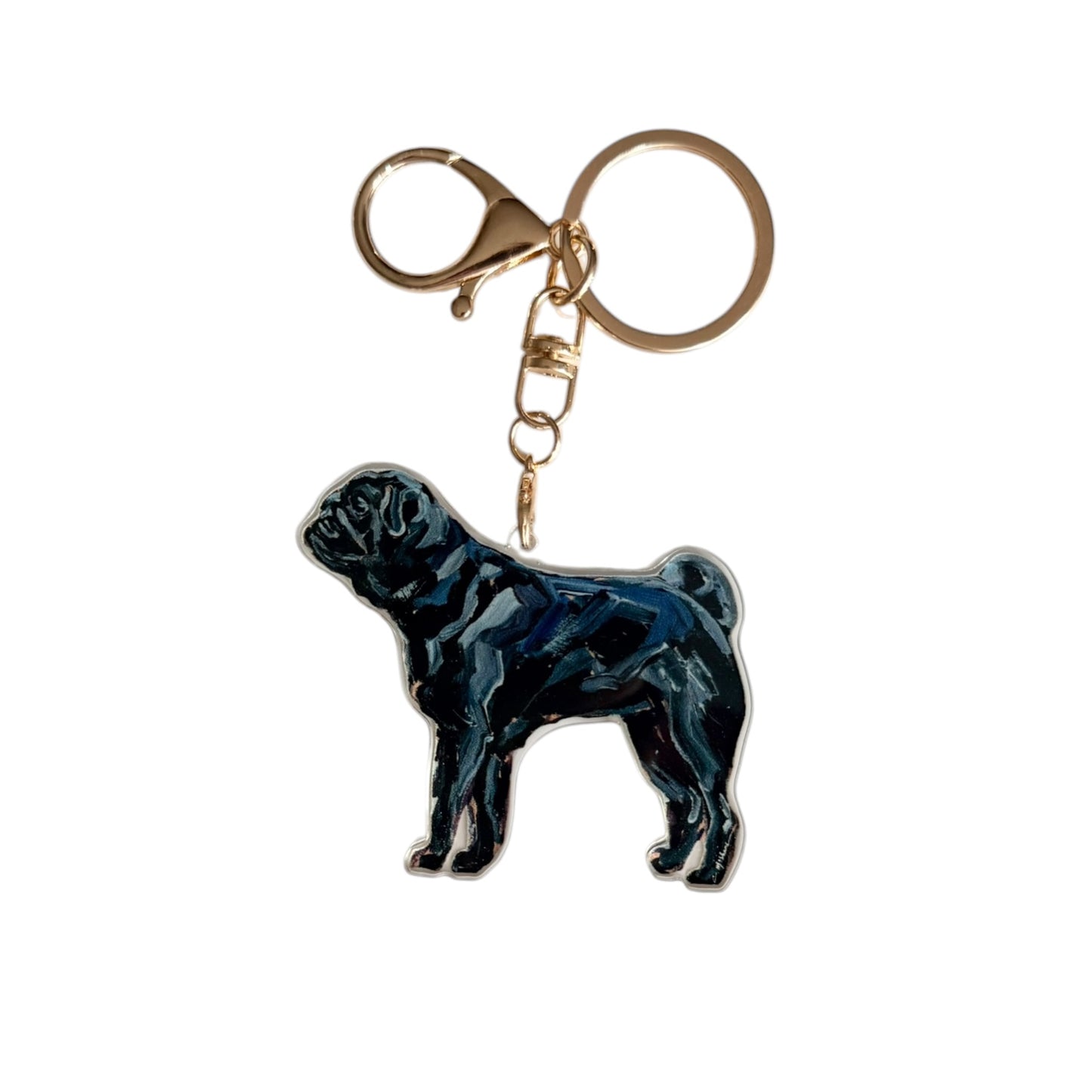 "Pug Black" bag charm