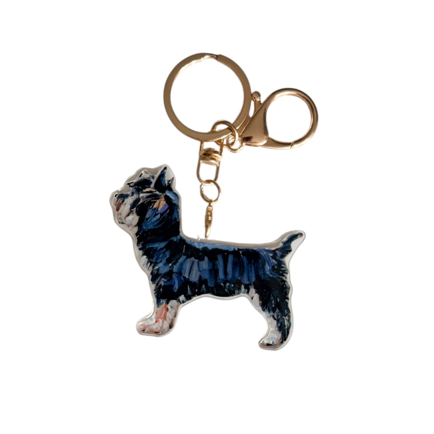 "Yorkie Black & Tan" bag charm
