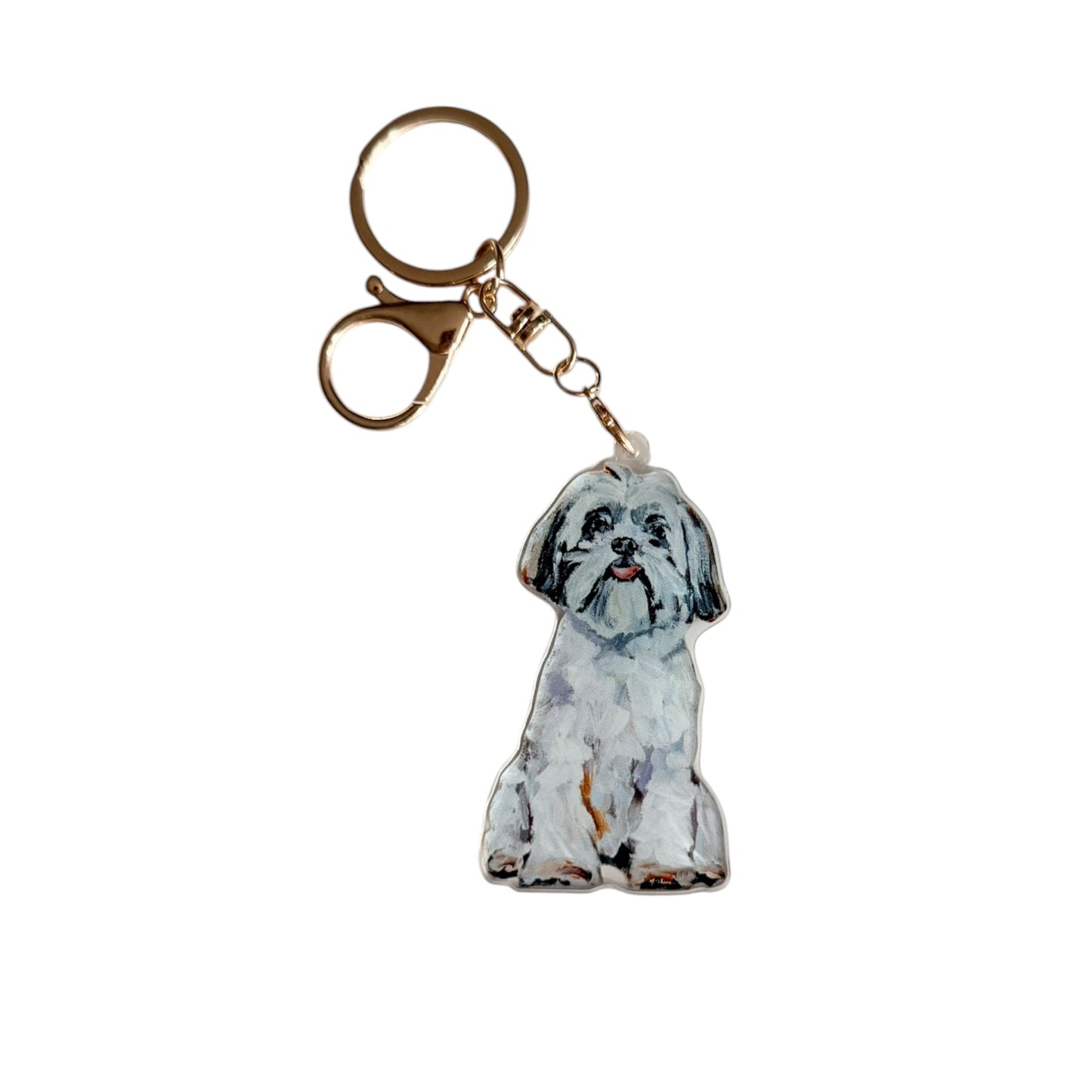 "Shih Tzu White" bag charm