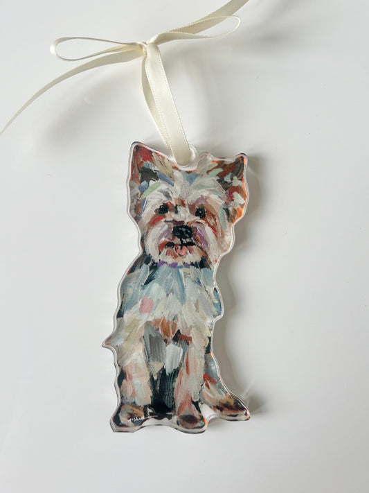 Yorkie Light Acrylic Dog Ornament