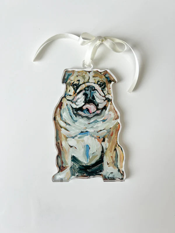 "English Bulldog Fawn & White" Ornament (Mix + Match 10 MOQ)