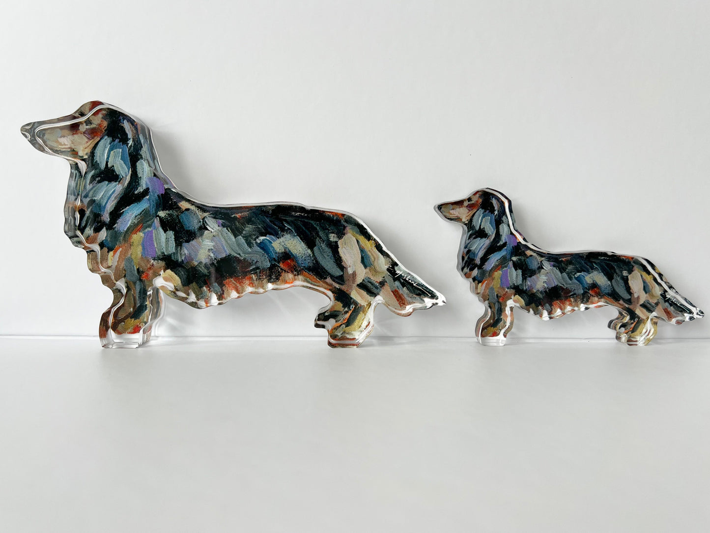 "Dachshund Black & Tan Long-haired" acrylic