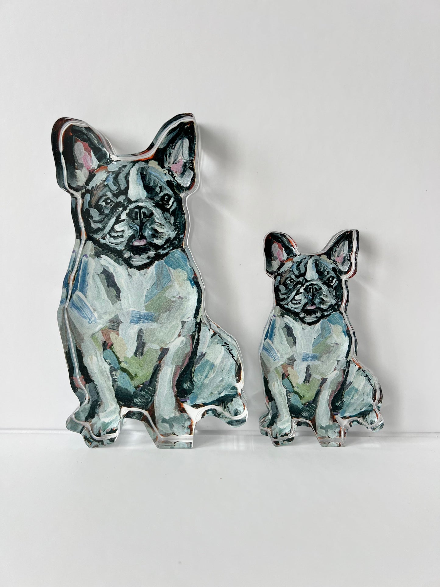 "Frenchie Black & White" acrylic