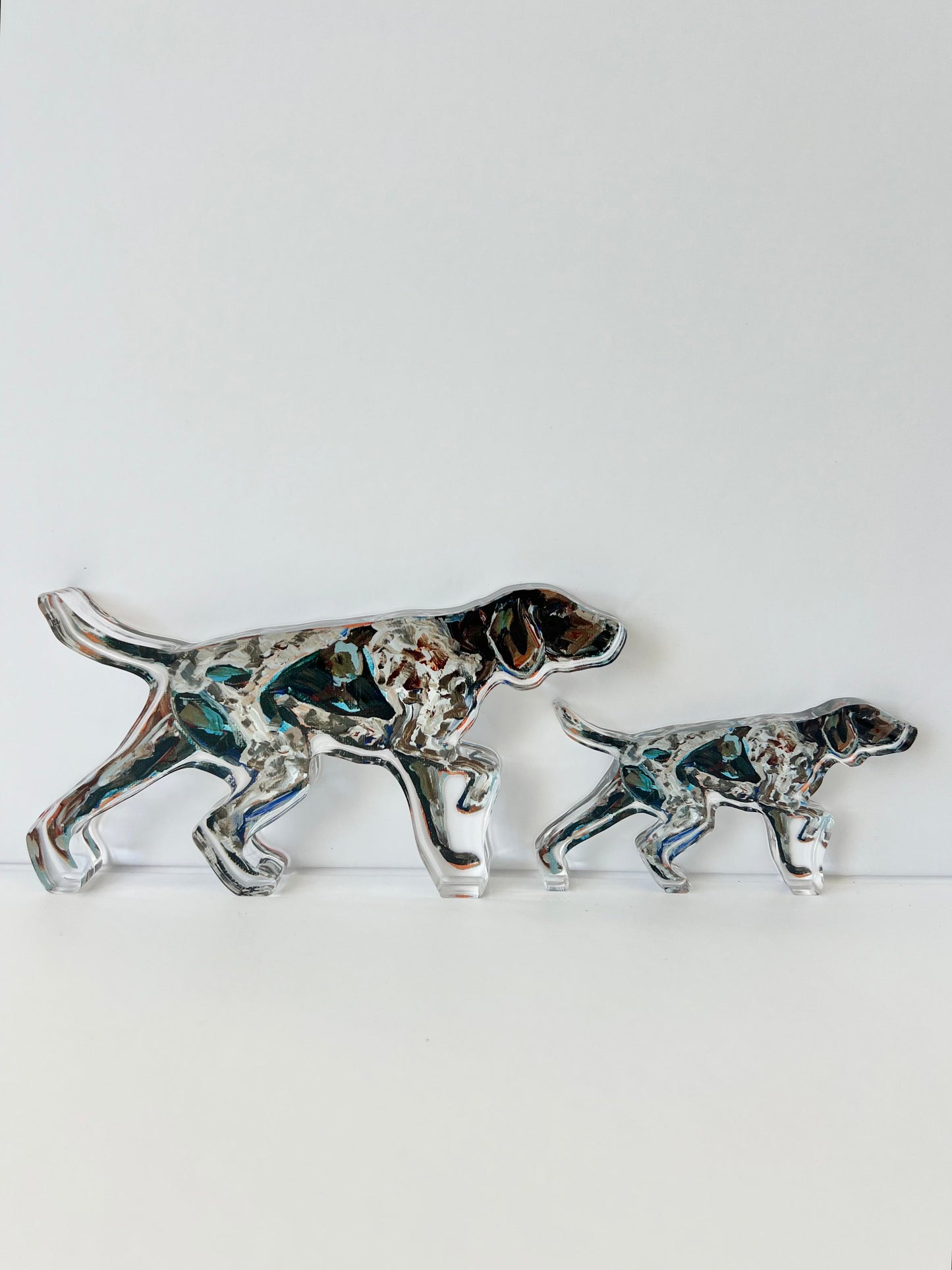 "German Shorthair Pointer Pointing" acrylic