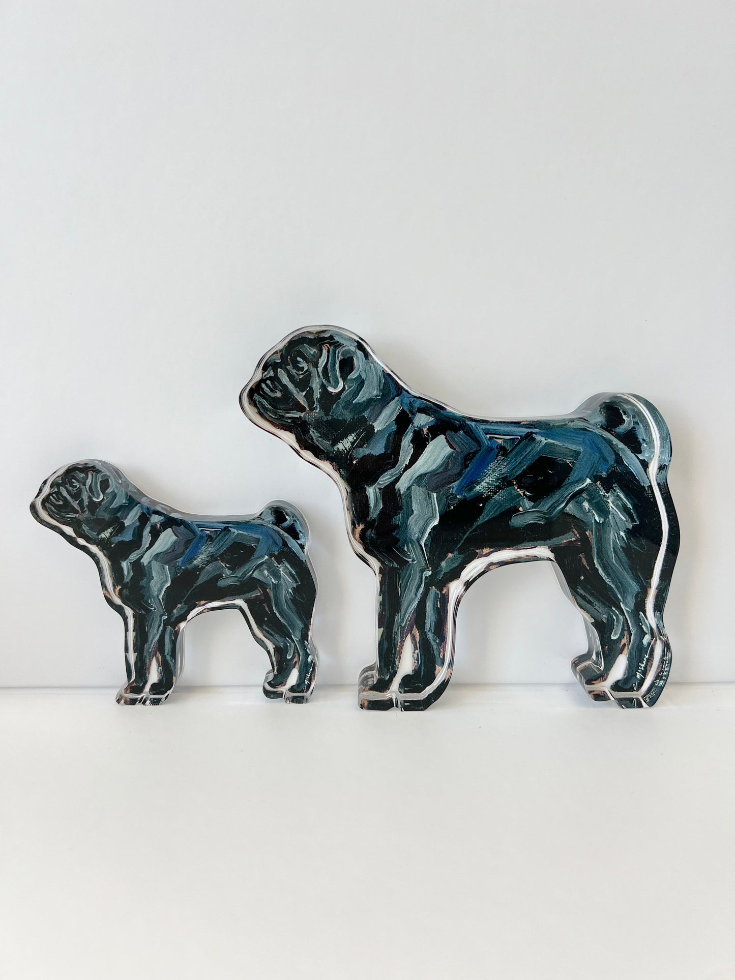 "Pug Black" acrylic