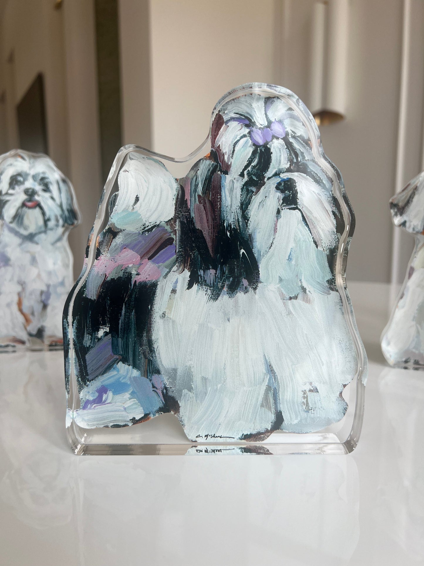 "Shih Tzu with Purple Bow" acyrlic