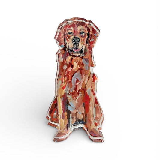"Golden Retriever Red sitting" acrylic