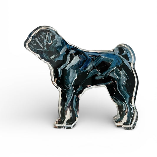 "Pug Black" acrylic