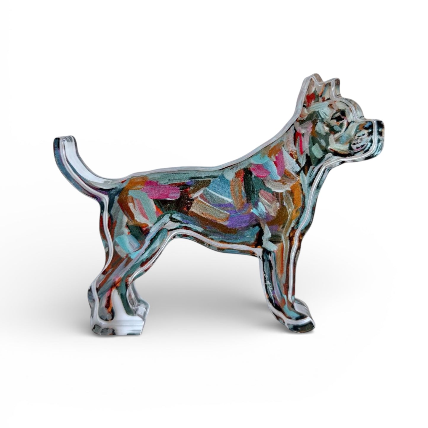 "Pitbull Abstract" acrylic shelfie