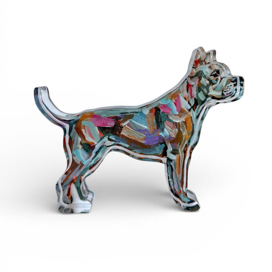 "Pitbull Abstract" acrylic shelfie