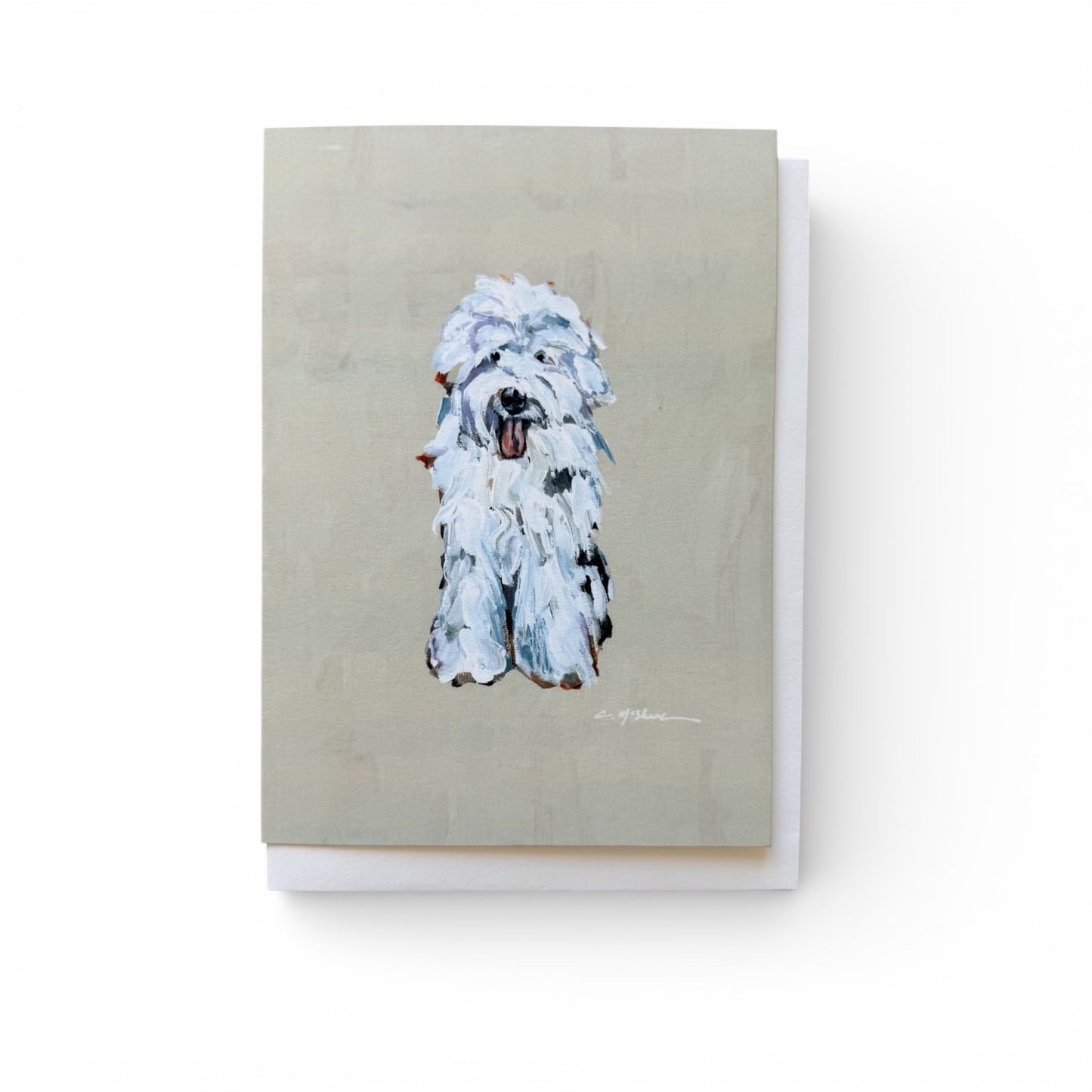 "Old English Sheepdog White" framable card