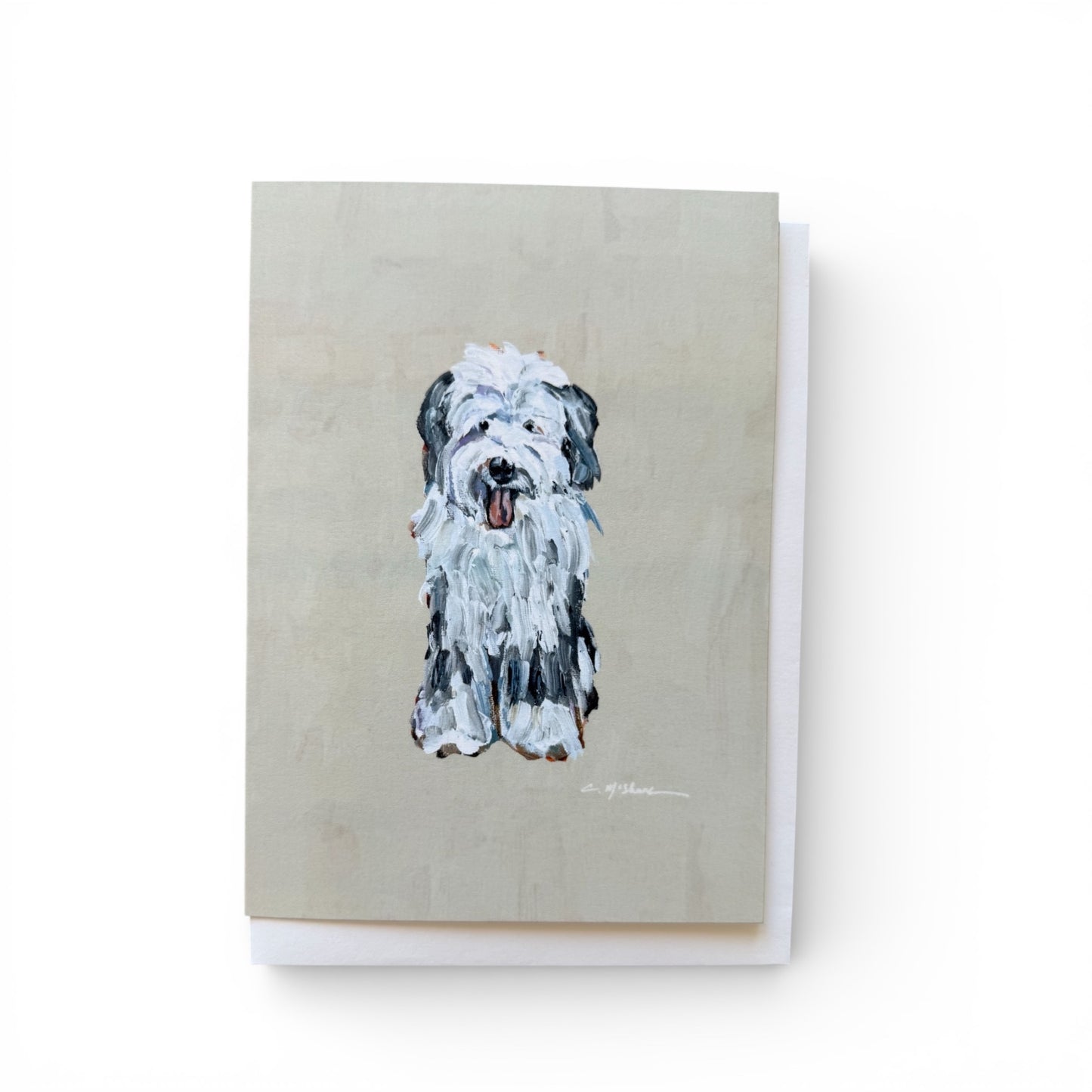 "Old English Sheepdog Gray & White" framable card