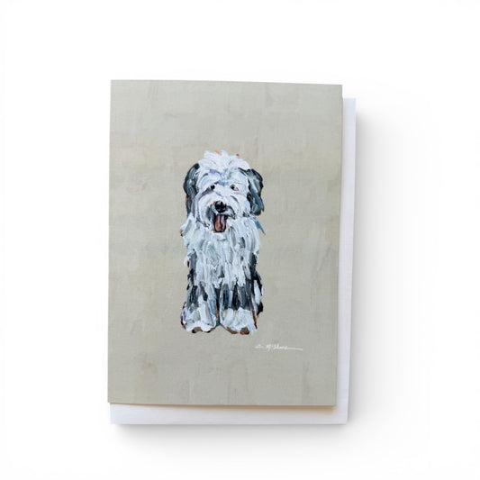 "Old English Sheepdog Gray & White" framable card
