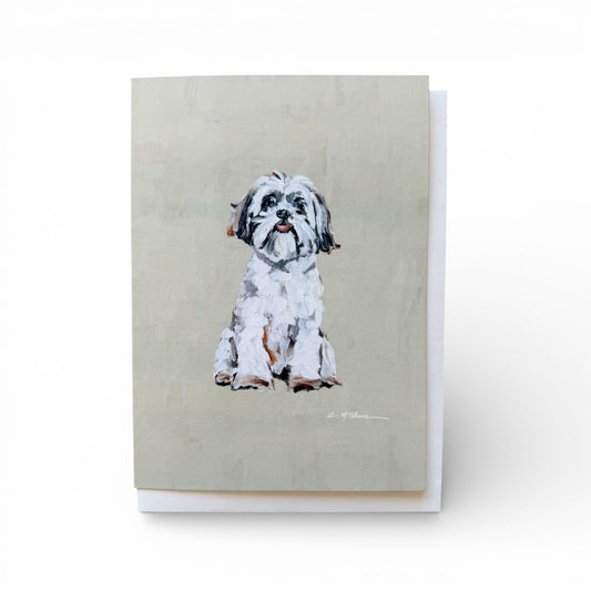 White Shih Tzu Frameable Dog Card