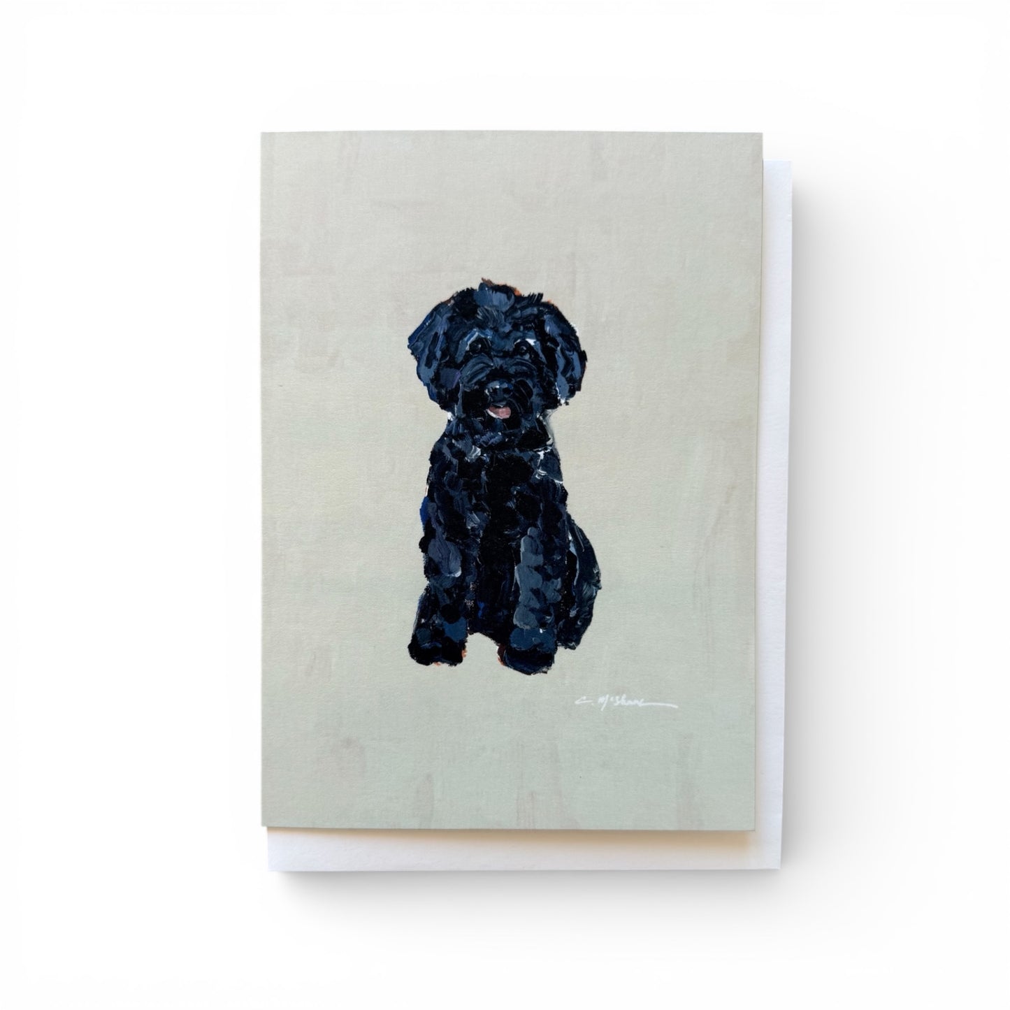 "Small Black Dog" framable card