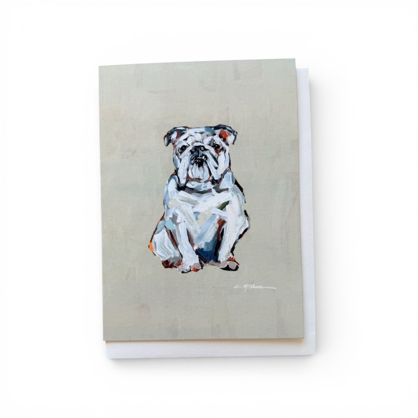 White English Bulldog Frameable Dog Card