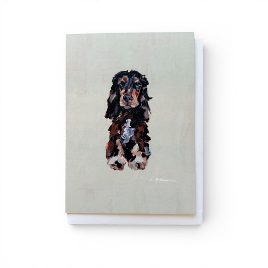 "English Cocker Spaniel Black & Tan" framable card