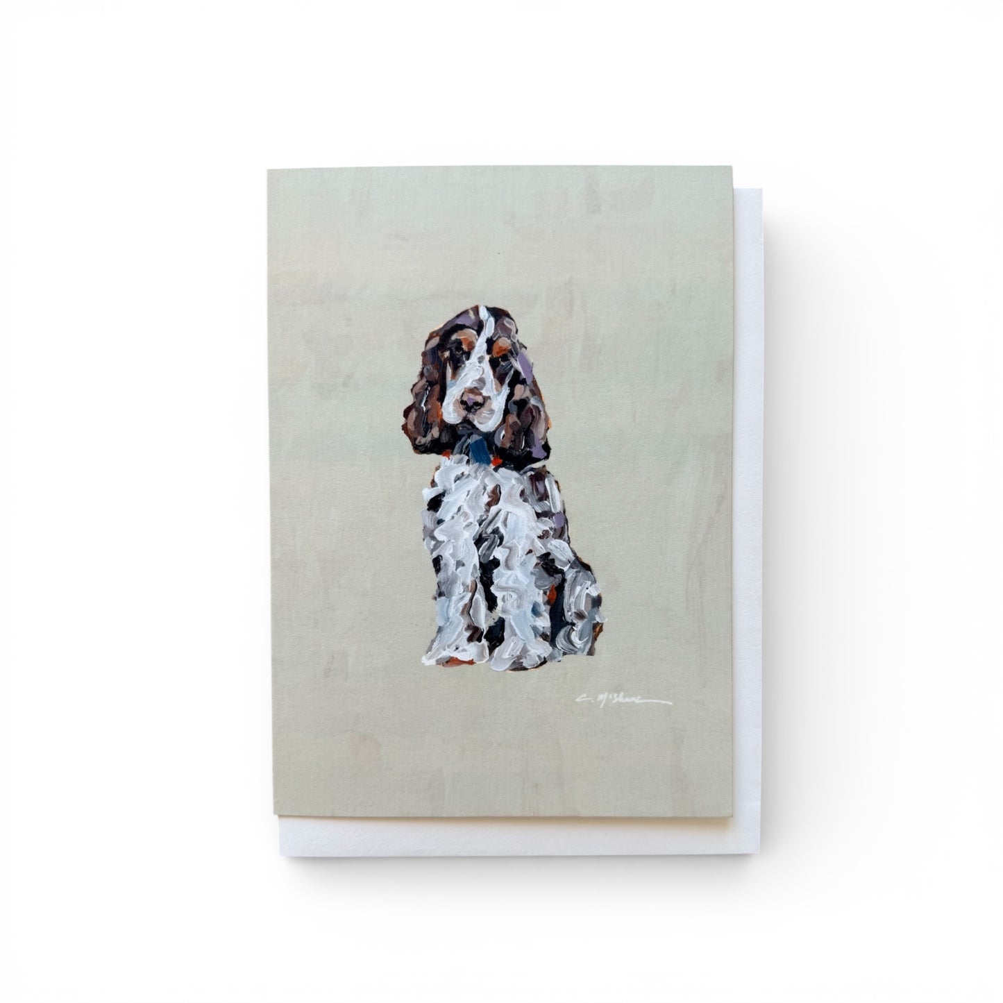 Tri Color English Cocker Spaniel Frameable Dog Card