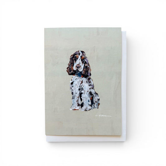 "English Cocker Spaniel Tri" framable card