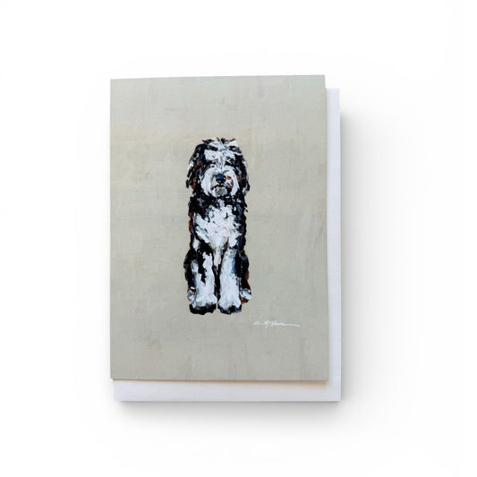 Black & White Doodle Frameable Dog Card