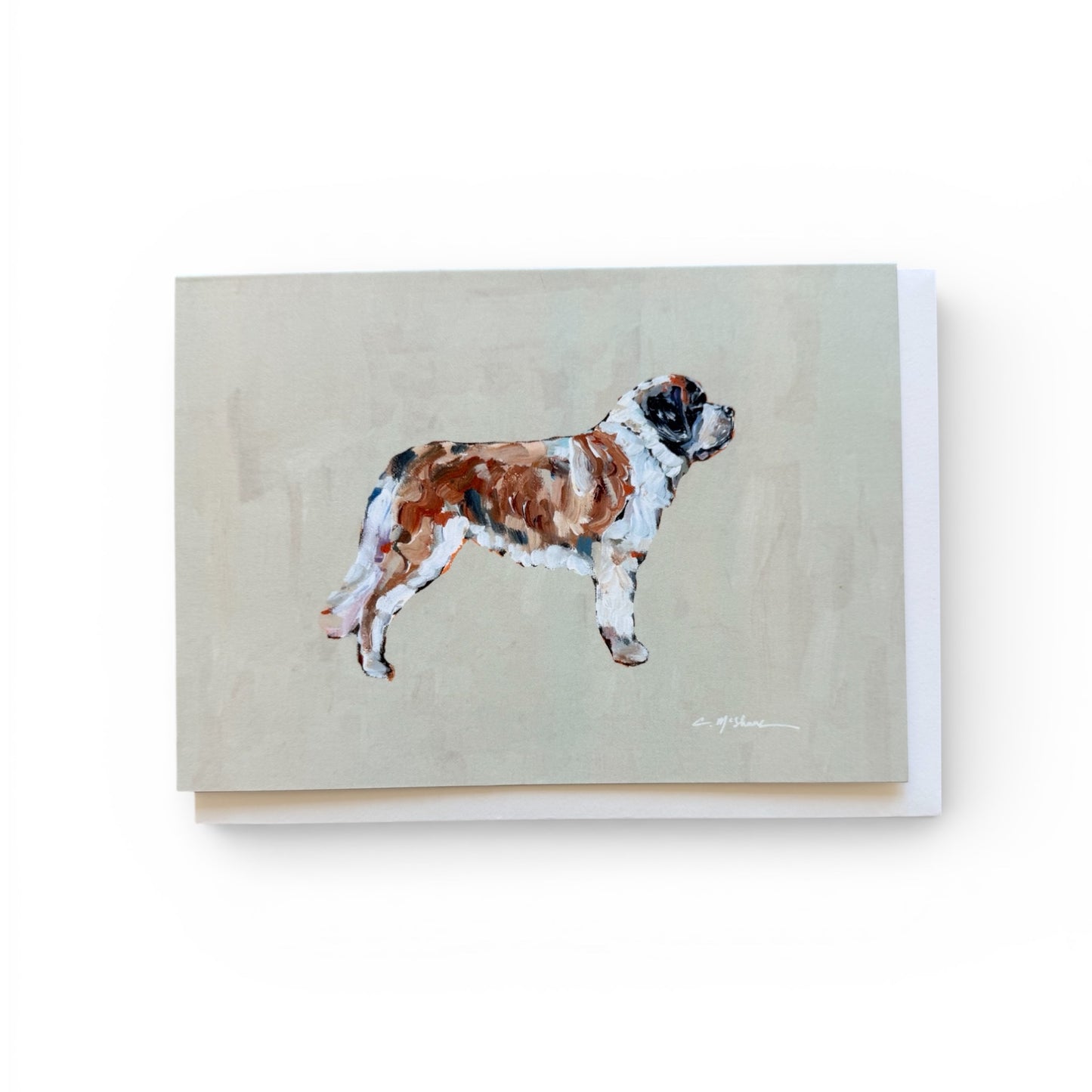 Saint Bernard Frameable Dog Card