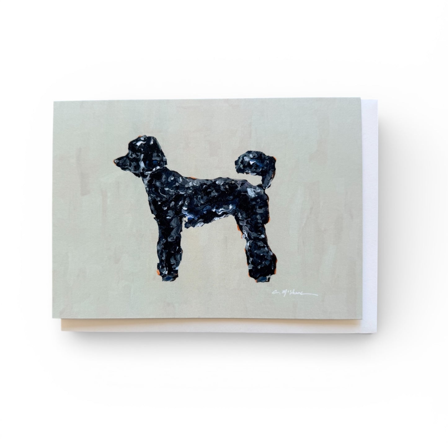 "Poodle Black" framable card